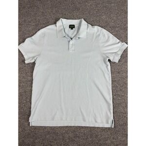 J Crew Polo Shirt Mens L Blue Oarsman Pique Cotton Knit Casual Preppy Minimalist